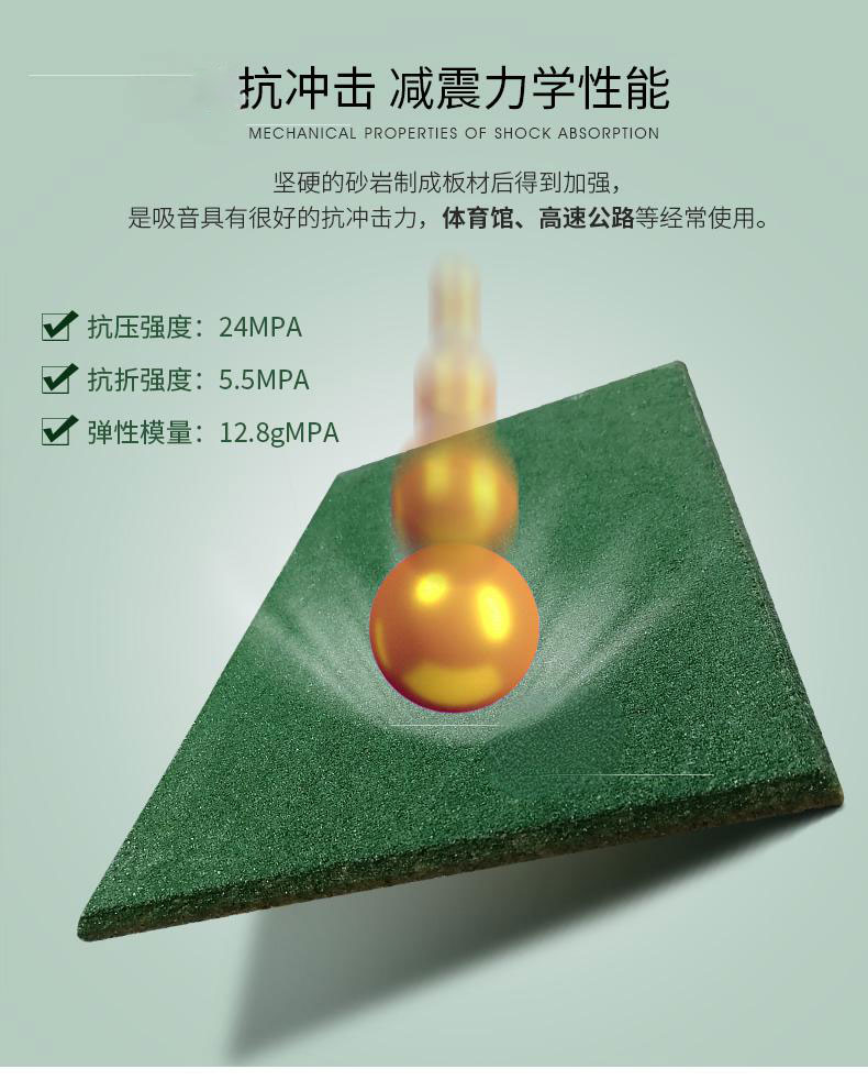 環(huán)保阻燃砂巖吸音板性能